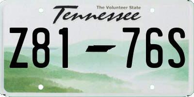 TN license plate Z8176S