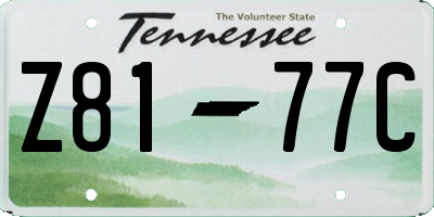 TN license plate Z8177C