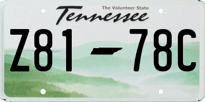 TN license plate Z8178C