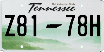 TN license plate Z8178H