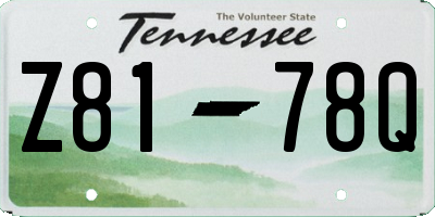 TN license plate Z8178Q