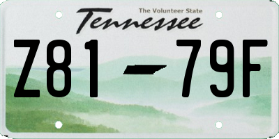 TN license plate Z8179F