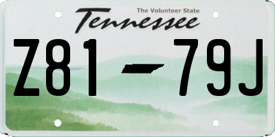 TN license plate Z8179J