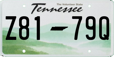 TN license plate Z8179Q