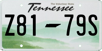 TN license plate Z8179S