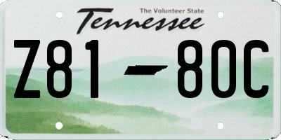 TN license plate Z8180C