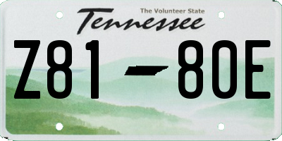 TN license plate Z8180E