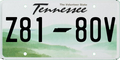TN license plate Z8180V