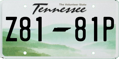TN license plate Z8181P