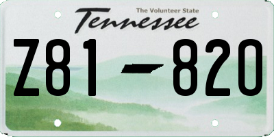 TN license plate Z8182O