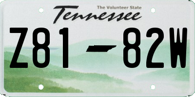 TN license plate Z8182W
