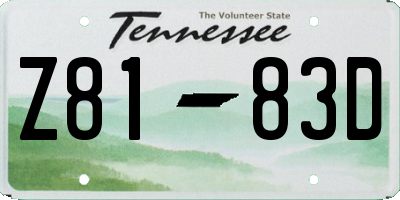 TN license plate Z8183D