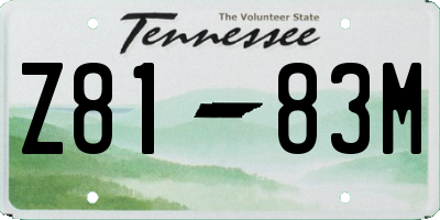 TN license plate Z8183M