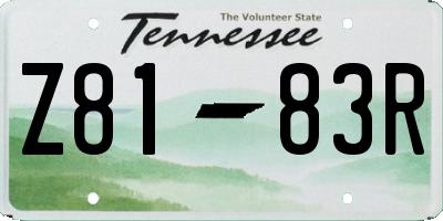TN license plate Z8183R