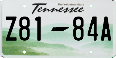 TN license plate Z8184A