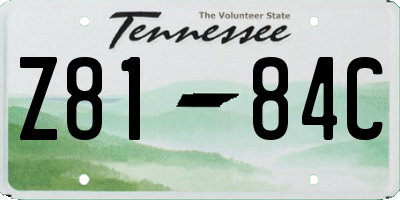 TN license plate Z8184C