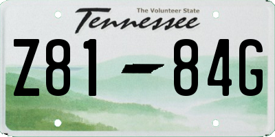 TN license plate Z8184G