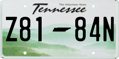 TN license plate Z8184N
