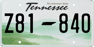 TN license plate Z8184O