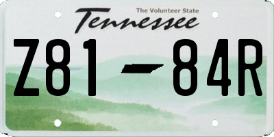 TN license plate Z8184R