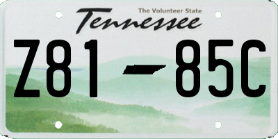 TN license plate Z8185C