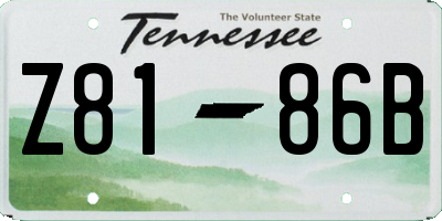 TN license plate Z8186B