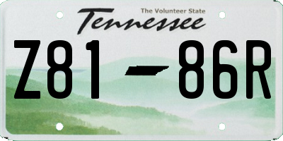 TN license plate Z8186R