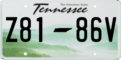TN license plate Z8186V