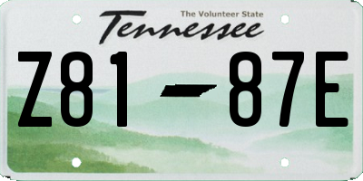 TN license plate Z8187E