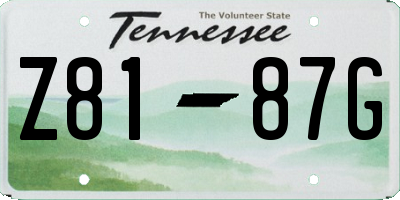 TN license plate Z8187G