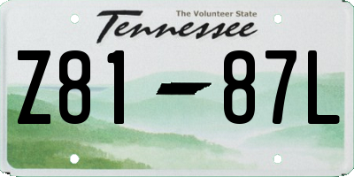 TN license plate Z8187L