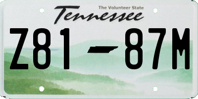 TN license plate Z8187M