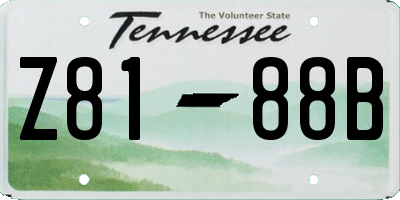 TN license plate Z8188B