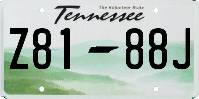 TN license plate Z8188J