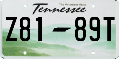 TN license plate Z8189T
