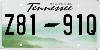 TN license plate Z8191Q