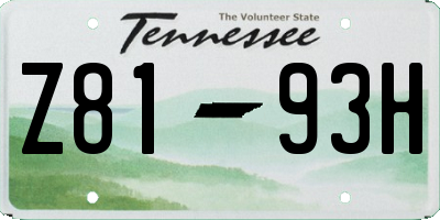 TN license plate Z8193H