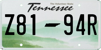 TN license plate Z8194R