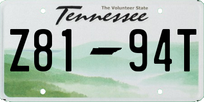 TN license plate Z8194T