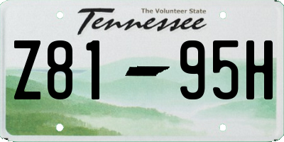 TN license plate Z8195H