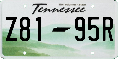 TN license plate Z8195R