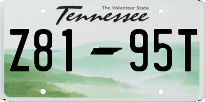 TN license plate Z8195T
