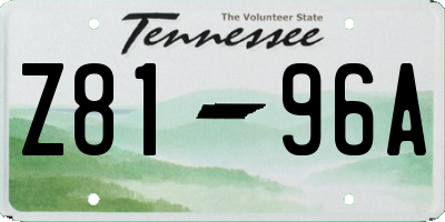 TN license plate Z8196A