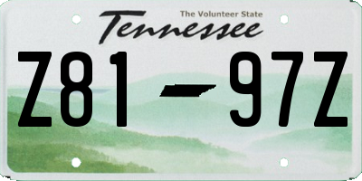 TN license plate Z8197Z