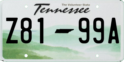 TN license plate Z8199A