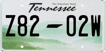TN license plate Z8202W