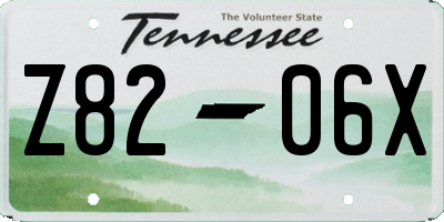 TN license plate Z8206X