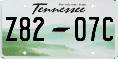 TN license plate Z8207C