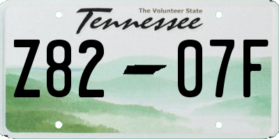 TN license plate Z8207F