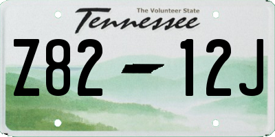 TN license plate Z8212J